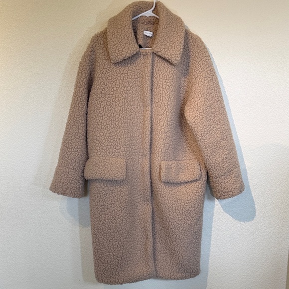 Topshop Jackets & Blazers - Topshop Beige Teddy Jacket